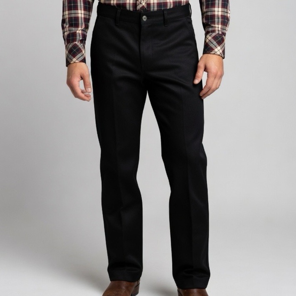 Levi's Sta-Pressed Men's Black Cotton Blend Dress Pants - Straight Tailored Fit